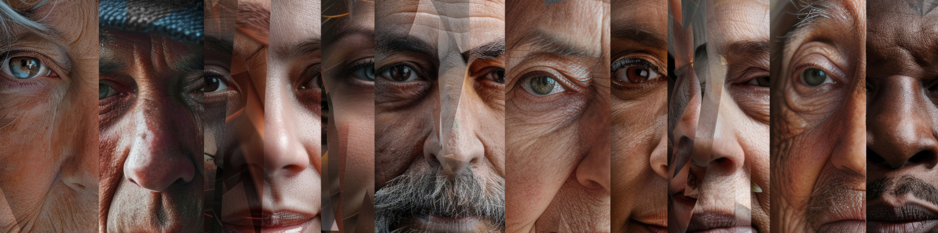 Titel "Age Diversity" - Bild mit mehreren Gesichtern unterschiedlichen Alters